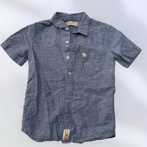 Classic Kids' Denim Chambray Button-Up Shirt Abercrombie Kids 5/6